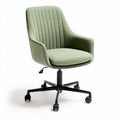 Sedia da ufficio girevole in tessuto verde con base nera 60 x 60 x 90cm