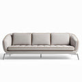 Divano moderno in tessuto grigio chiaro con struttura in metallo 200 x 80 x 75cm