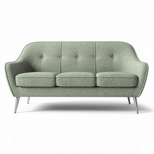 Divano verde in tessuto con struttura in metallo 180 x 80 x 85cm
